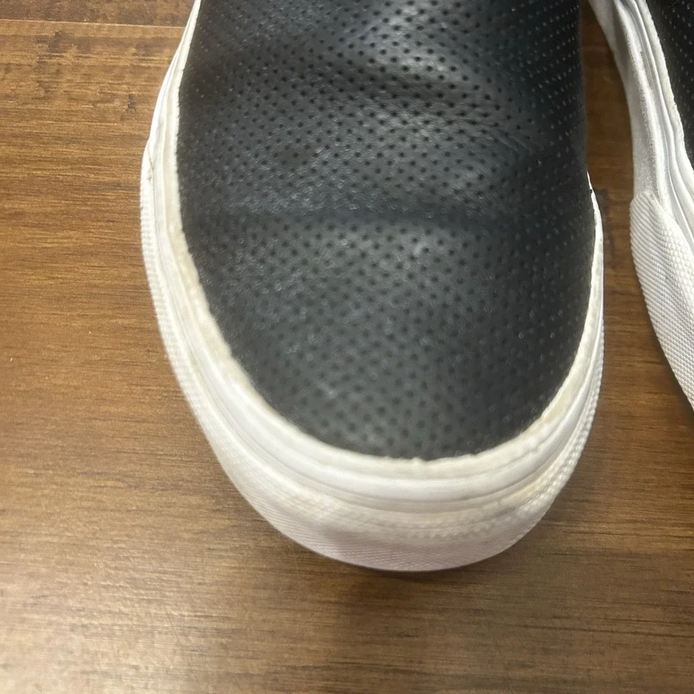 Vans Perf Leather Asher Slip On Skate Sneakers Shoes Mens 5 (W 3.5) Black 721278